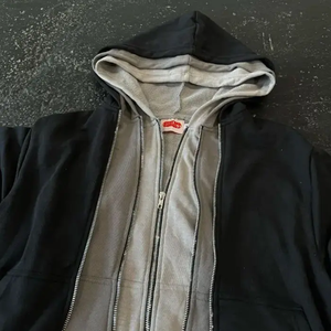 Manufacturer Customized 450GSM Heavyweight Cotton Loose Unisex Acid <b>Wash</b> Hoodie Oversized Zipper Blank Men's Double Layer Hoodie - Product Image 5