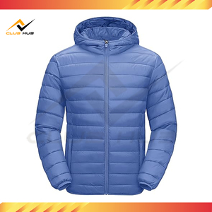 Venta caliente de alta calidad azul claro ligero chaqueta acolchada con capucha resistente al agua prendas de vestir exteriores fabricante en Pakistán - Product Image 2
