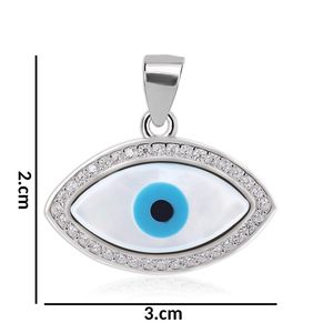 NOVAMART Fine Platinum Evil Eye Pendant for Men & Women-Blue Diamond Accent 925 Silver Stylish <b>Gift</b> <b>Sister</b> Boys Girls Wholesale - Product Image 6