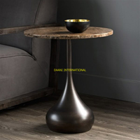 Table d'appoint ronde en métal doré de luxe avec nœud décoratif pour salon chambre hôtel bureau meubles de maison