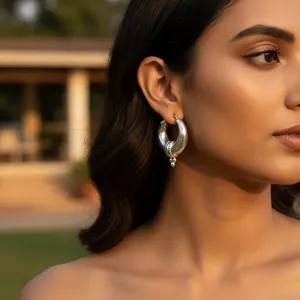 Pendientes de Aro de Plata 925 con Baño de Rodio, Corte Princesa, para Mujer, Uso Diario, Estilo Religioso y Moderno - Product Image 3