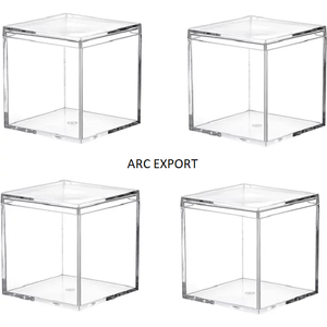 Latest Standard Designer 4 Parts Custom Shape Black and White Color <b>Table</b> Decoration Large Size Stylish Acrylic Storage Box Sale - Product Image 6