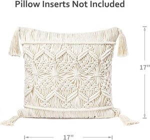 Handmade Macrame <b>Pillow</b> Cover <b>Pillow</b> Cover for Couch, Sofa, Bed, Farmhouse, Chair, Dining, Patio, Outdoor, Car OEM - Product Image 4