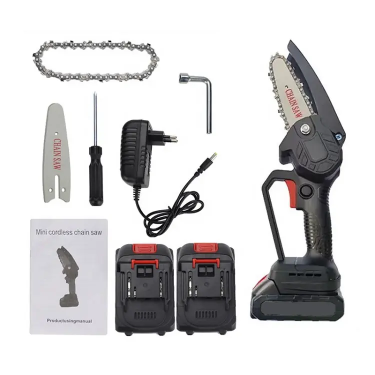 4Inch Battery Powered Electric Chain Saw Mini Rechargeable Cordless Pruning Chainsaw