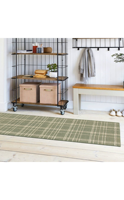 Light Green Plaid Wool Modern Eco-Friendly Anti-Slip Cushioned Tufted PET Friendly Indoor/Outdoor Camping Travel Picnic Rug