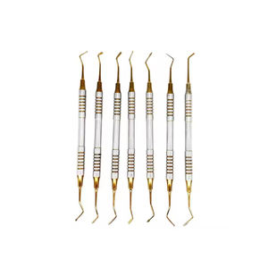 Juego de 6 Espátulas Dentales Doradas con Mango Grueso para Resina Compuesta, Kit de Relleno de Resina, Juego de Restauración - Product Image 1