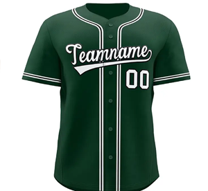 ชุดเบสบอลคอวีติดกระดุมเสื้อกีฬาเบสบอลโลโก้ออกแบบได้ตามต้องการ - Product Image 4