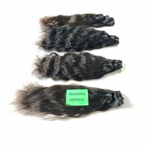 Extensiones de Cabello Humano Remy Natural Negro Ondulado Sin Procesar de Templo del Sur de la India, de Proveedor, 10-32 Pulgadas, Cutícula Virgen Cruda - Product Image 1