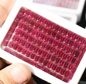 Ruby Octagon Lab Creado Esmeralda Corte Piedra preciosa Facetada Piedra preciosa roja suelta para aplicación de joyería - Product Image 2