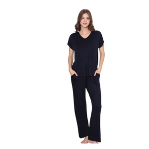 Ensemble de pyjama en viscose pour femmes, confortable pour se détendre à la maison, vêtements de nuit, chemise de nuit courte, tunique courte, doux et respirant - Product Image 4
