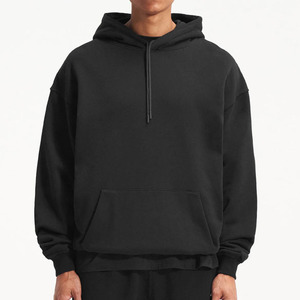 Sudaderas con capucha para hombre 100% algodón personalizado caída hombro sudaderas con capucha bolsillos funcional jersey de gran tamaño sudaderas con capucha de peso pesado para hombres - Product Image 4
