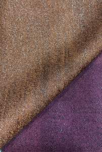 Tela de tweed de lana y poliéster Royal Chamki en color marrón, última colección en tela brillante de 300 gsm - Product Image 2