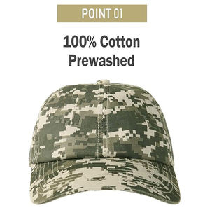 Gorras de béisbol de algodón de camuflaje con logotipo bordado en relieve Ajuste ajustable Sombreros para exteriores inspirados con estilo - Product Image 2