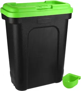 Contenedor de almacenamiento de alimentos para mascotas, contenedor de almacenamiento hermético de 30l, tapa abatible superior con cuchara, mantiene fresco PP y HDPE de gran capacidad