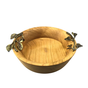 Cuenco de madera para servir a mano de diseño elegante, mango plateado pulido para aperitivos, servicio en casa, precio económico disponible - Product Image 4