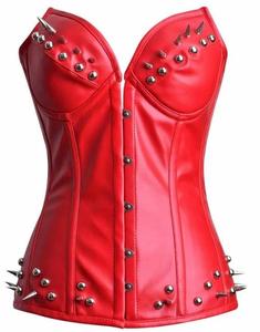 OEM & ODM Genuine Leather Gothic Waist <b>Trainer</b> Steel Boned Shapers Fancy Corset Front Busk Cups Modesty Panels Eyelet Laces - Product Image 1