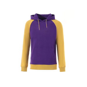 Sweat à capuche en chenille Omega unisexe, premium, 100% coton biologique, pull d'hiver, poche kangourou |   Manches raglan de couleur jaune vif - Product Image 1