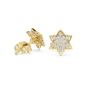 ต่างหูเพชรกลมหรูหราแฟนซีที่มีคุณภาพสูงสำหรับผู้หญิงเครื่องประดับเม็ดเพชรสำหรับปลูกในห้องปฏิบัติการขายส่ง - Product Image 2