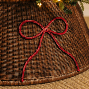 Falda para Árbol de Navidad de Ratán Marrón Oscuro con Cinta, Elegante Base para Árbol con Cuello para una Decoración Navideña Cálida, Venta al por Mayor desde Vietnam - Product Image 5