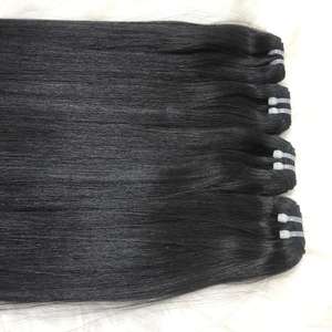 Hot Item Bone Straight Raw Hair Bundles 100% Virgin Human Hair Alta calidad Soft Silky Straight Loose Deep Wave Machine Double - Product Image 1