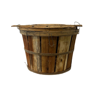 Vietnam Factory Wholesale Cheap Price <b>Wooden</b> Bushel Crab <b>Basket</b> Lid Eco-Friendly Multifunctional Kitchen <b>Storage</b> Fast Delivery - Product Image 1