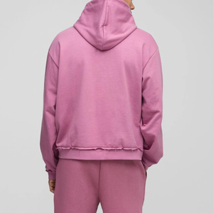 Sweat-shirt rose à capuche pour homme, coupe oversize, en polaire, style streetwear décontracté, imprimé flamme sur le devant, avec poches, idéal pour l'hiver, éco-responsable - Product Image 5
