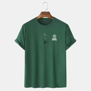 เสื้อยืดผ้าฝ้ายโพลีเอสเตอร์สำหรับผู้ชาย2025ออกแบบโลโก้ได้ตามต้องการสำหรับฤดูร้อน - Product Image 1