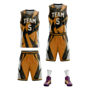 Uniforme de basket-ball de haute qualité en gros, manches courtes, 100% polyester, respirant, antibactérien, unisexe, adulte, prix bas - Product Image 2