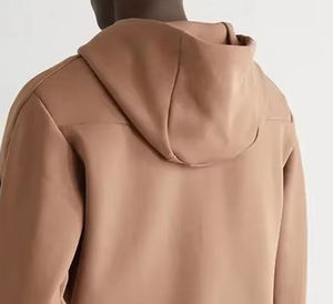 Survêtement d'hiver pour homme en molleton de coton imprimé uni, personnalisable, avec fermeture éclair intégrale, respirant, manches avec poche, grande taille, léger - Product Image 6