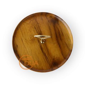 ถาดเสิร์ฟไม้ธรรมชาติด้ามจับทองเหลืองแข็งแรงทำด้วยมือสำหรับอาหารเรียกน้ำย่อยของหวานหรือของตกแต่ง - Product Image 4