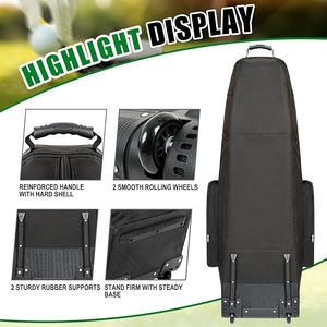 Mochila de transporte con ruedas ligera Sunday Caddy personalizada de alta calidad, soporte para bolsa de Golf, poliéster impermeable de gran capacidad - Product Image 4