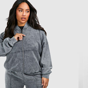 Conjunto Deportivo de Invierno para Mujer 2025, Sudadera Corta Holgada, Pantalones Deportivos Acampanados, Bordado Desgastado, Estampado, Lavado, para Correr - Product Image 4