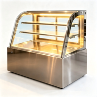 Vitrine de boulangerie en verre, comptoir de présentation de pâtisserie à 3 niveaux, comptoir de présentation de gâteaux en acier inoxydable 201