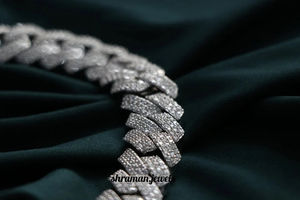 Collar Personalizado de Cadena Cubana de Tres Hileras de 18 mm con Diamantes de Imitación Moissanite, Plata 925, Estilo Hip-Hop, para Fiestas, Promocional - Product Image 4