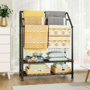 Porte-serviettes en métal réglable à trois couches pour toilettes de salle de bain et lavabo à vêtements - Product Image 3