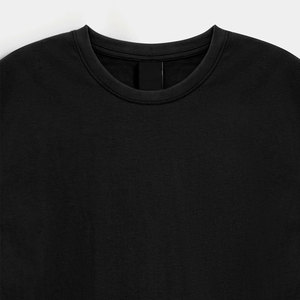 เสื้อยืดคอกลมลำลองสำหรับผู้ชายผ้าคอตตอน100% ดำแขนสั้น - Product Image 5