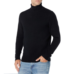 Pull à col roulé décontracté pour homme, respirant, chaud, couleur unie, vente en gros ODM, tricot tissé, saison hivernale, fin - Product Image 3