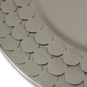 Plato de Presentación Redondo de Acero Inoxidable, Ecológico y Moderno, Artículo Decorativo para Bodas, Vajilla al por Mayor, Diseño de Monedas - Product Image 5