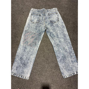 Pantalón de mezclilla Premium para hombre, material grueso, trabajo de alta calidad, lavado a la piedra, pantalón desgastado - Product Image 4