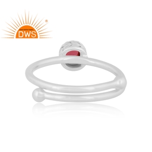 Latest Design Fine Sterling Silver Natural Garnet Gemstone <b>Adjustable</b> <b>Ring</b> Jewelry Manufacturer - Product Image 4