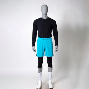 Premium Quality High Waist Activewear Sublimation Short Double Layer Awrah Shorts for Muslim Men <b>Islamic</b> Swimwear Knee Length - Product Image 1