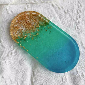 ถาดเรซิ่นตกแต่งหลากสี ถาดจัดระเบียบเครื่องสำอาง ของตกแต่งบ้าน ถาดเรซิ่นทรงรี ถาดวางของบนโต๊ะเครื่องแป้ง คุณภาพสูง - Product Image 1