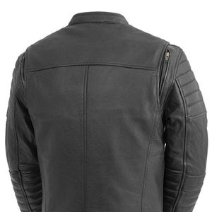 Precios al por mayor: Chaqueta de cuero para hombre más vendida en color liso, de excelente calidad y personalizable, 100% piel de vaca original, para invierno. - Product Image 6