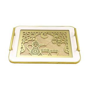 ถาดอลูมิเนียมสีทองสำหรับตกแต่งทรงสี่เหลี่ยมผืนผ้าเหมาะสำหรับการเสิร์ฟอาหารเดือนถือศีลอดและงานเฉลิมฉลอง2สี - Product Image 3