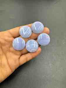 Alta calidad 25mm Natural azul encaje ágata cabujón forma suave piedra preciosa suelta cristal azul lote al por mayor - Product Image 2