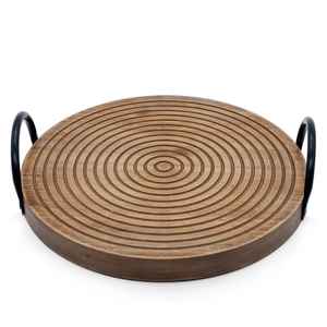 Bandeja de servicio de madera de pino Octágono rústico con asas recortadas pintadas portátiles para desayuno café aperitivos decoración del hogar Catering - Product Image 3