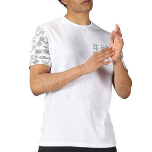 Camiseta de poliéster y algodón personalizada al por mayor OEM/ODM para hombre, camiseta unisex lisa de alta calidad para hombre, con impresión de logotipo. - Product Image 1