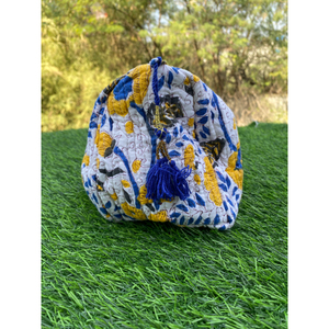 Toptan fiyat hint blok & çiçek baskılı pamuk kapitone çanta kozmetik makyaj kutusu makyaj çantası çanta - Product Image 6