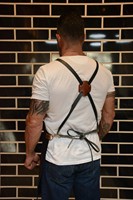 Tablier en cuir noir/marron personnalisé pour chef boucher menuisier-pour barbecue forgeron grill artisanal cuisine cadeau