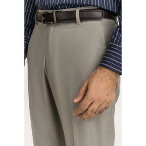 Pantalones de Vestir de Corte Regular para Hombre, de Seda Helada, con Cremallera Decorativa, Ajuste Recto Formal, Colores Medios Disponibles, Tallas XL a 4XL - Product Image 1